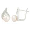 BUY 925 STERLING SILVER NATURAL WHITE FRESHWATER PEARL GEMSTONE EARRINGS