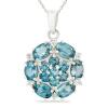 BUY 925 SILVER NATURAL LONDAN TOPAZ GEMSTONE  CLUSTER PENDANT