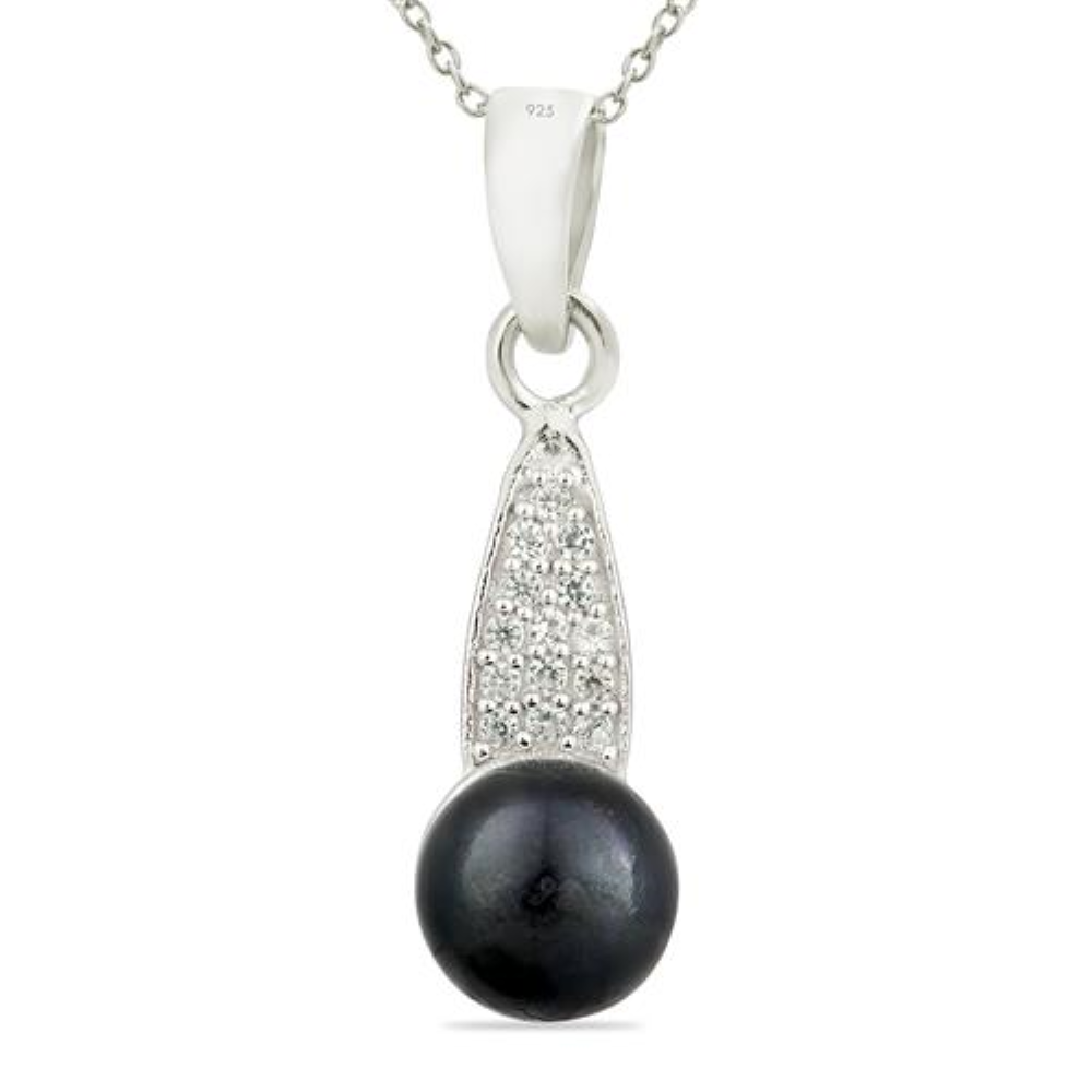 925 SILVER NATURAL BLACK PEARL GEMSTONE PENDANT