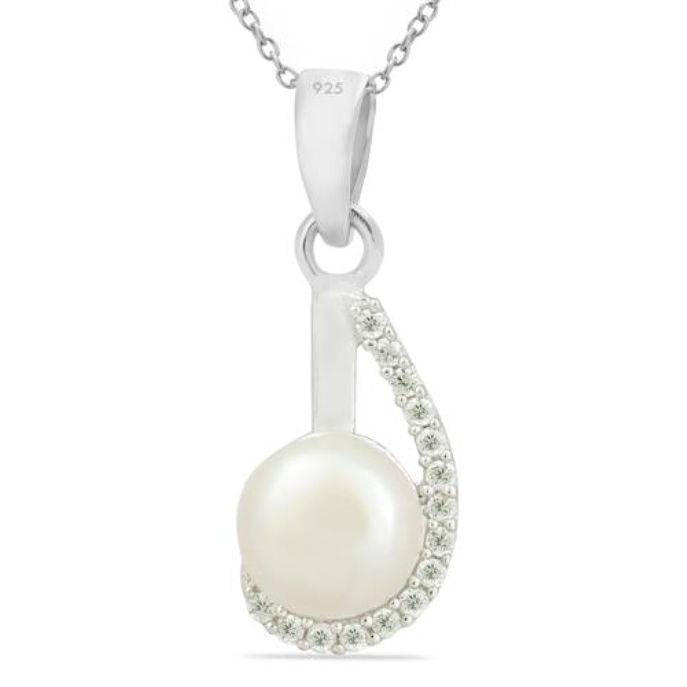 BUY STERLING SILVER NATURAL WHITE PEARL GEMSTONE PENDANTS