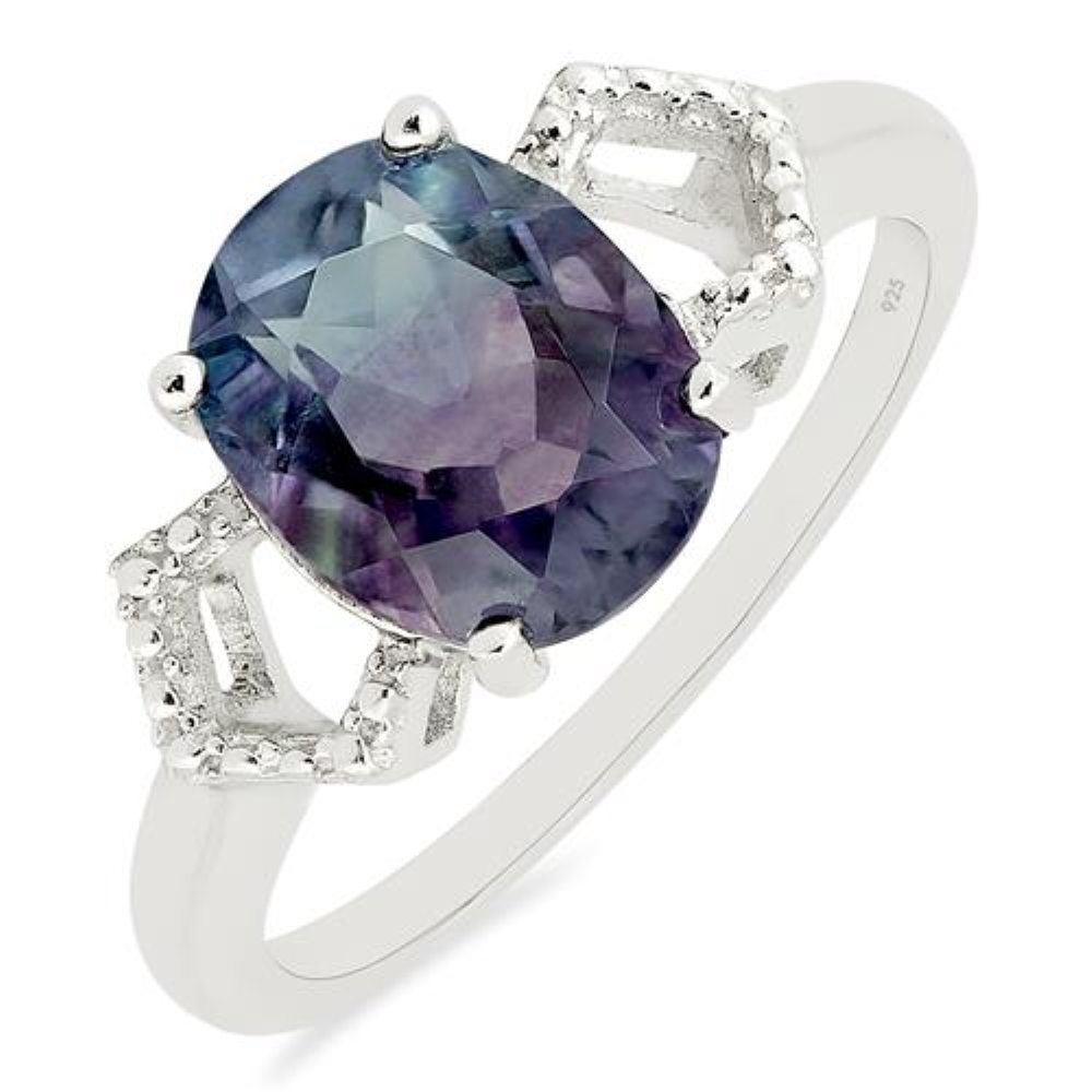 BUY STERLING SILVER NATURAL FLUORITE GEMSTONE RING