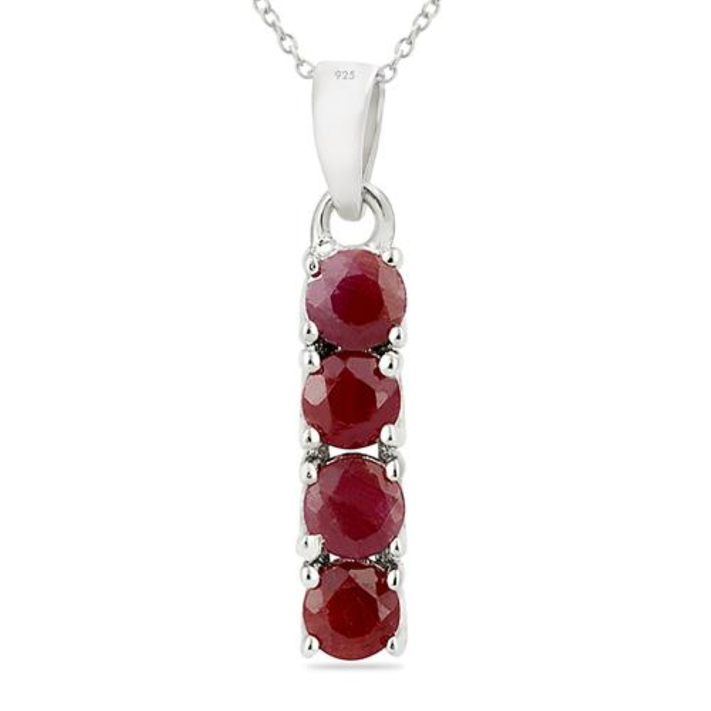 BUY 925 STERLING SILVER REAL RUBY STONE PENDANT