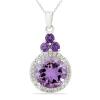 BUY BRAZILIAN AMETHYST MULTI GEMSTONE PENDANT IN STERLING SILVER