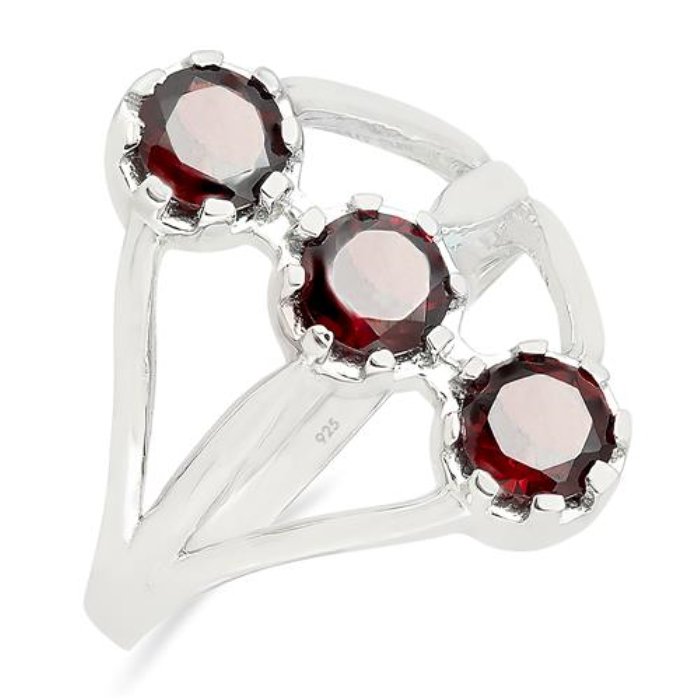 BUY NATURAL GARNET GEMSTONE STYLISH RING IN 925 SILVER