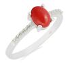 BUY COMPRESSED RED CORAL RING IN 925 STERLING SILVER