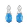 BUY BLUE ETHIOPIAN OPAL GEMSTONE CLASSIC EARRINGS IN 925 SILVER