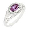 BUY NATURAL RHODOLITE GEMSTONE HALO RING IN 925 STERLING SILVER
