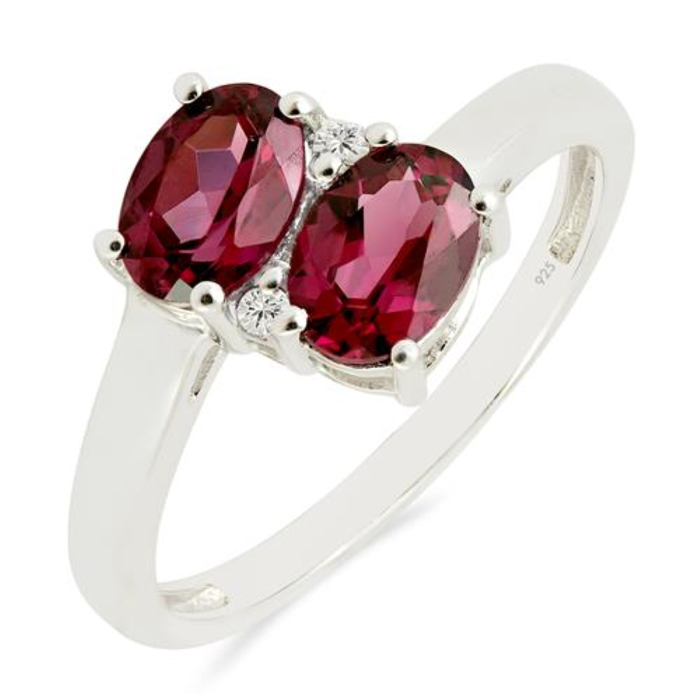 BUY STERLING SILVER NATURAL RHODOLITE GEMSTONE RING