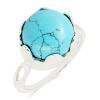 BUY SYNTHETIC TURQUOISE GEMSTONE BIG STONE RING IN 925 SILVER