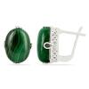 BUY 925 SILVER NATURAL MALACHITE GEMSTONE BIG STONE EARRINGS