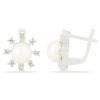 BUY NATURAL WHITE PEARL GEMSTONE STYLISH EARRINGS IN STERLING SILVER
