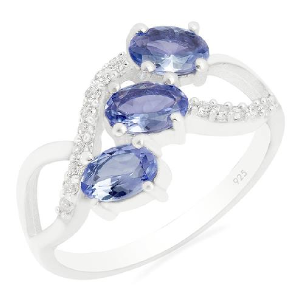 BUY 925 SILVER NATURAL TANZANITE GEMSTONE RING