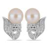BUY REAL PEACH PEARL GEMSTONE  EARRINGS IN 925 SILVER