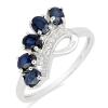 BUY STERLING SILVER NATURAL BLUE SAPPHIRE MULTI GEMSTONE STYLISH RING