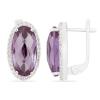 BUY SYNTHETIC ALEXANDERITE GEMSTONE BIG STONE EARRINGS  IN 925 SILVER