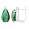 REAL MALACHITE GEMSTONE BIG STONE EARRINGS IN 925 STERLING SILVER – WHOLESALE SUPPLIER