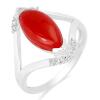 BUY STERLING SILVER COMPRESSED RED CORAL GEMSTONE CLASSIC  RING