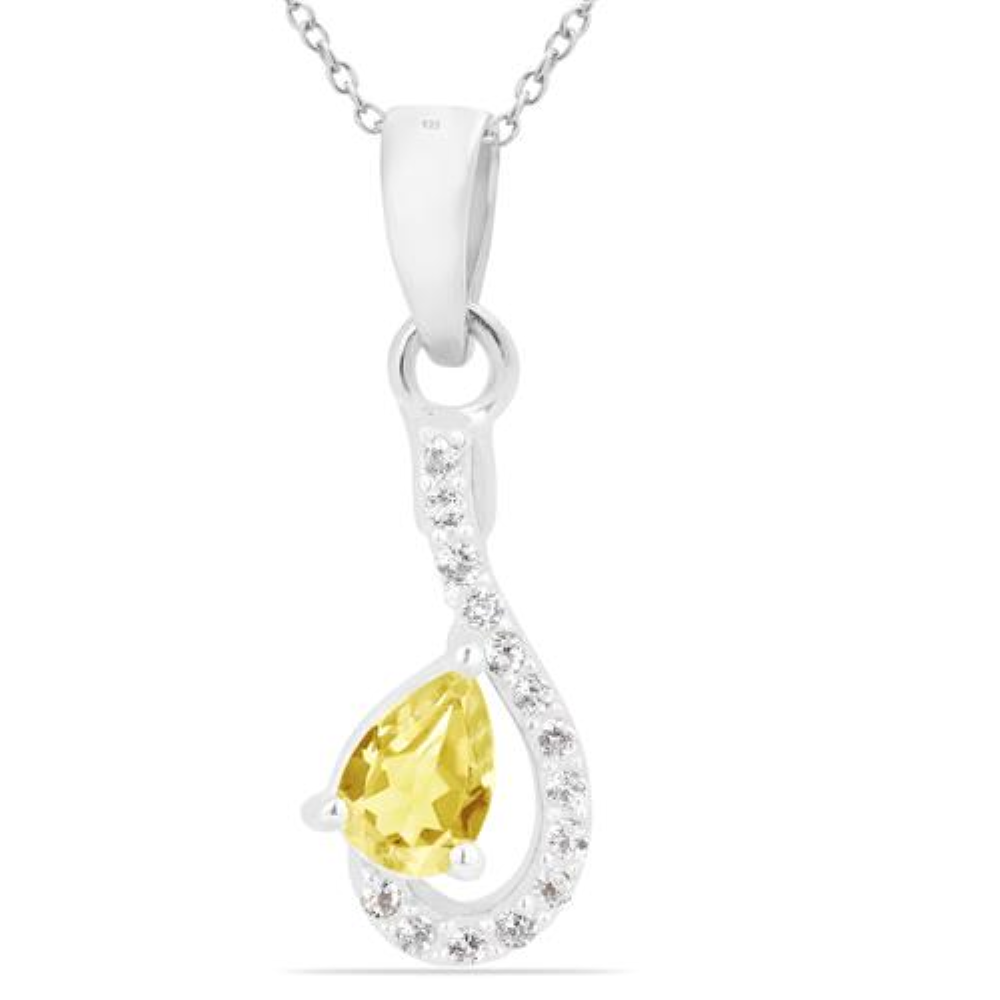 BUY 925 SILVER NATURAL CITRINE GEMSTONE CLASSIC PENDANT