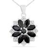BUY NATURAL BLACK SAPPHIRE GEMSTONE PENDANT IN STERLING SILVER