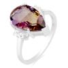 BUY STERLING SILVER  SYNTHETIC AMETRINE GEMSTONE BIG STONE RING
