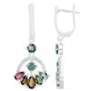 BUY MULTI TOURMALINE EARRINGS IN STERLING SILVER
