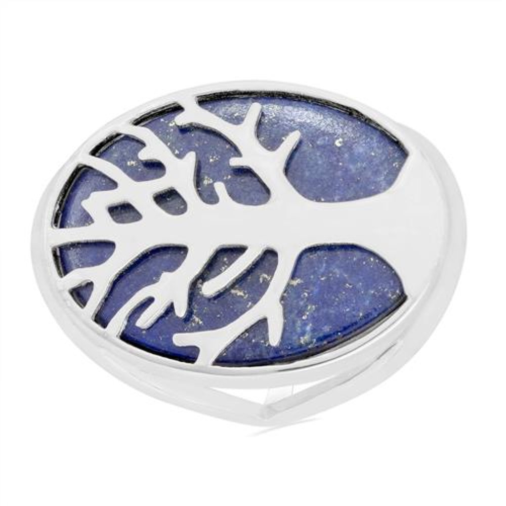 BUY REAL LAPIS LAZULI GEMSTONE TREE RING IN 925 SILVER