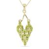 BUY STERLING SILVER NATURAL PERIDOT GEMSTONE STYLISH CLUSTER PENDANT