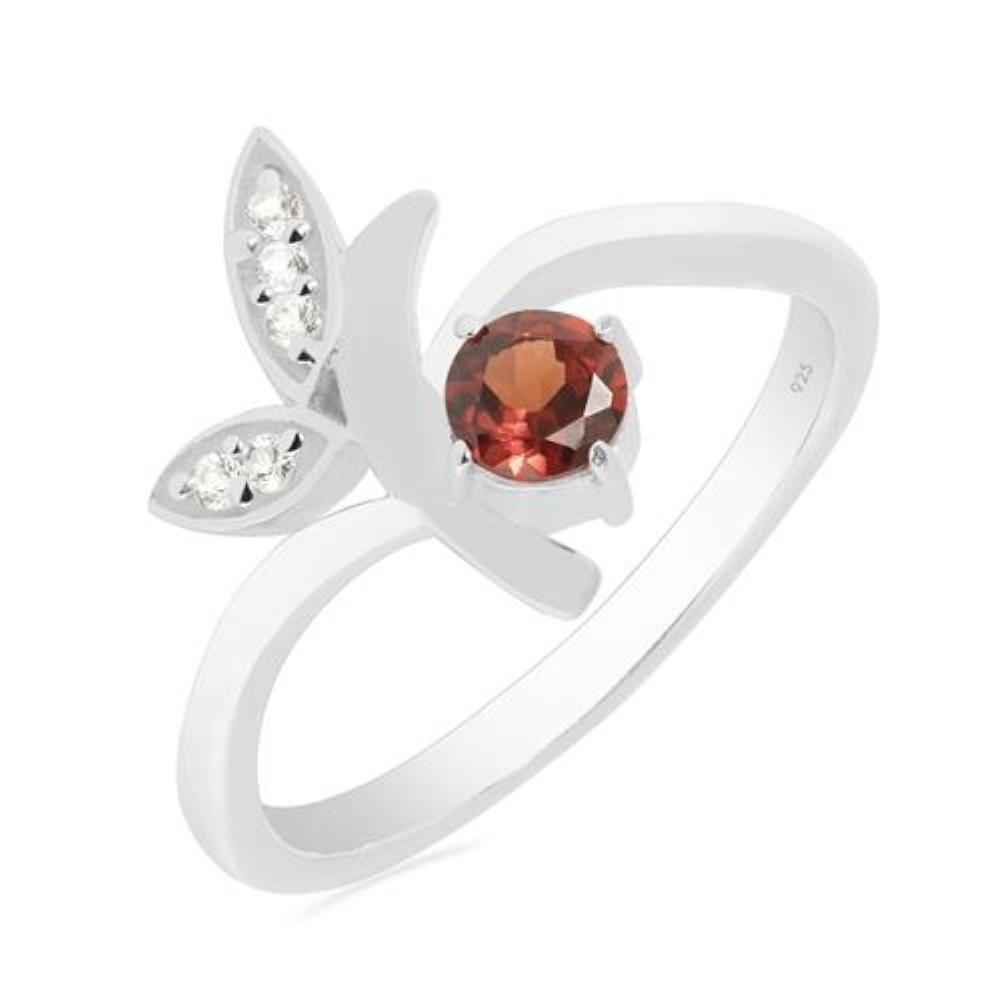 BUY 925 STERLING SILVER NATURAL GARNET GEMSTONE CLASSIC RING 