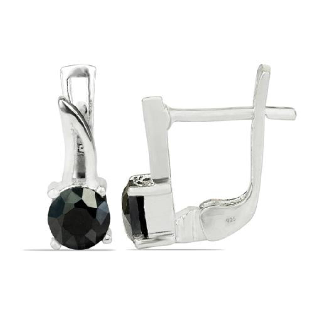 BUY REAL BLACK SAPPHIRE GEMSTONE EARRINGS IN 925 SILVER