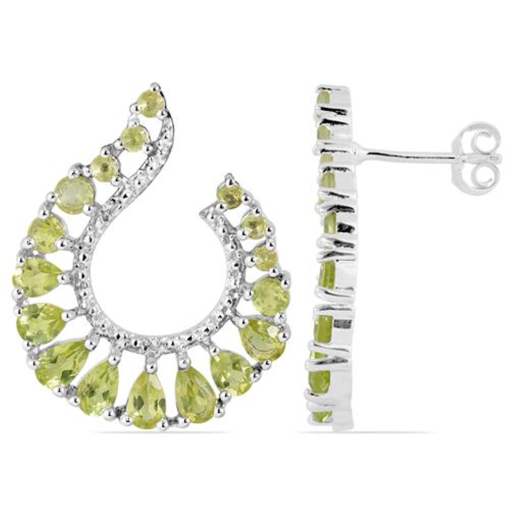 BUY REAL PERIDOT GEMSTONE EARRINGS IN 925 SILVER 