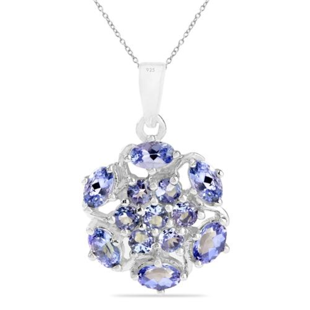 BUY NATURAL TANZANITE GEMSTONE PENDANT IN 925 SILVER