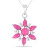 BUY 925 STERLING SILVER NATURAL PINK ETHIOPIAN OPAL & WHITE ZIRCON GEMSTONE PENDANT