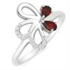 BUY NATURAL GARNET GEMSTONE FLOWER RING IN 925 SILVER