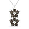 BUY REAL SMOKY GEMSTONE FLOWER PENDANT IN 925 SILVER