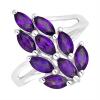 BUY AFRICAN AMETHYST GEMSTONE LEAF RING IN 925 SILVER