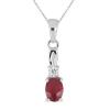 BUY NATURAL GLASS FILLED RUBY GEMSTONE CLASSIC PENDANT IN STERLING SILVER