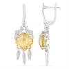 BUY 925 SILVER CITRINE GEMSTONE BIG STONE EARRINGS