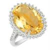 BUY REAL CITRINE GEMSTONE BIG STONE RING IN STERLING SILVER