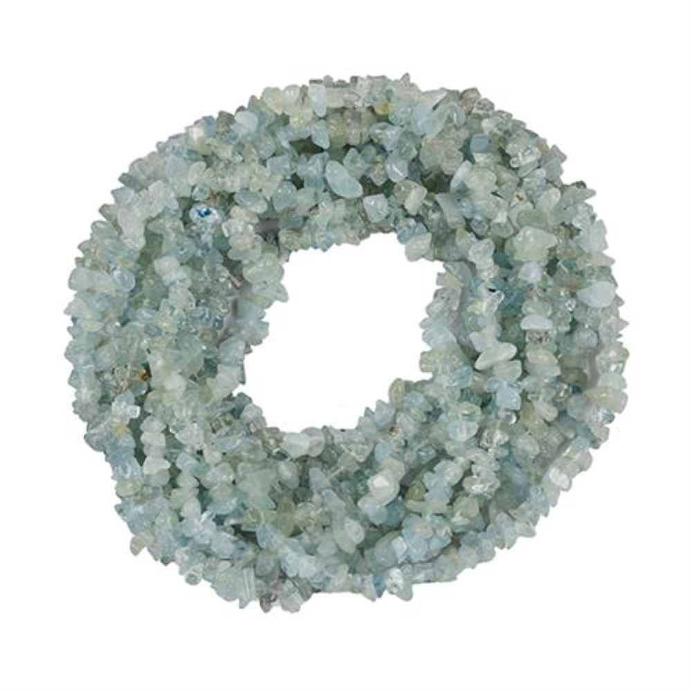 BUY NATURAL AQUAMARINE GEMSTONE NUGGET NECKLACE IN STERLING SILVER