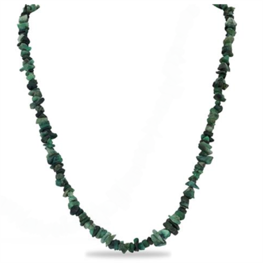 BUY NATURAL EMERALD GEMSTONE NUGGET NECKLACE IN 925 SILVER