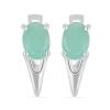 BUY REAL EMERALD GEMSTONE EARRINGS IN STERLING SILVER