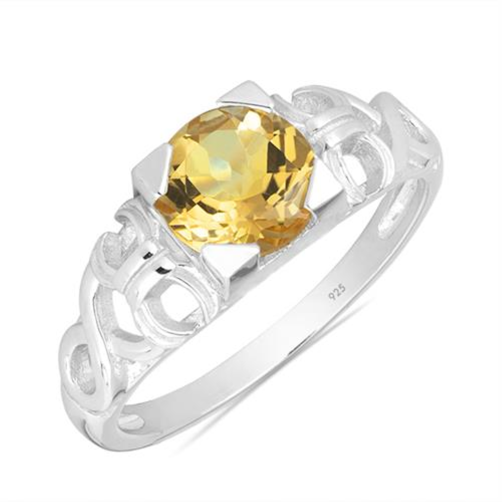 BUY NATURAL CITRINE GEMSTONE RING IN 925 SILVER
