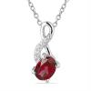 BUY STERLING SILVER NATURAL GARNET GEMSTONE CLASSIC PENDANT