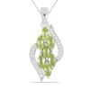 BUY NATURAL PERIDOT GEMSTONE STYLISH CLUSTER PENDANT IN STERLING SILVER