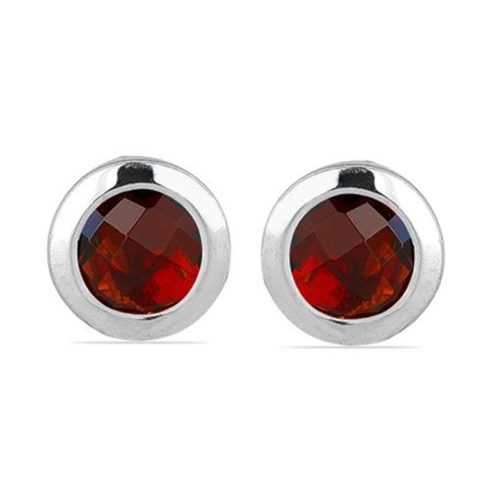 BUY NATURAL GARNET GEMSTONE EARRINGS IN 925 SILVER