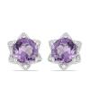 STERLING SILVER BRAZILIAN AMETHYST STAR EARRINGS – WHOLESALE GEMSTONE JEWELRY EXPORTER