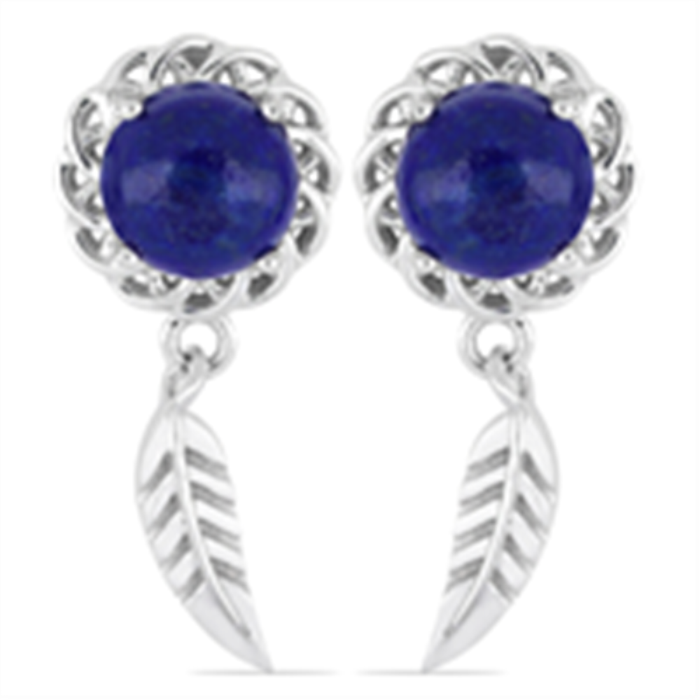 BUY 925 SILVER LAPIS LAZULI GEMSTONE STYLISH EARRINGS 