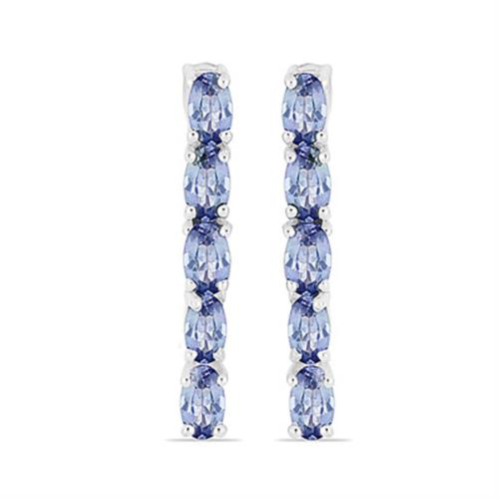 BUY REAL TANZANITE MULTI GEMSTONE EARRINGS IN STERLING SILVER