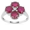 BUY 925 SILVER NATURAL GLASS FILLED RUBY MULTI GEMSTONE RING