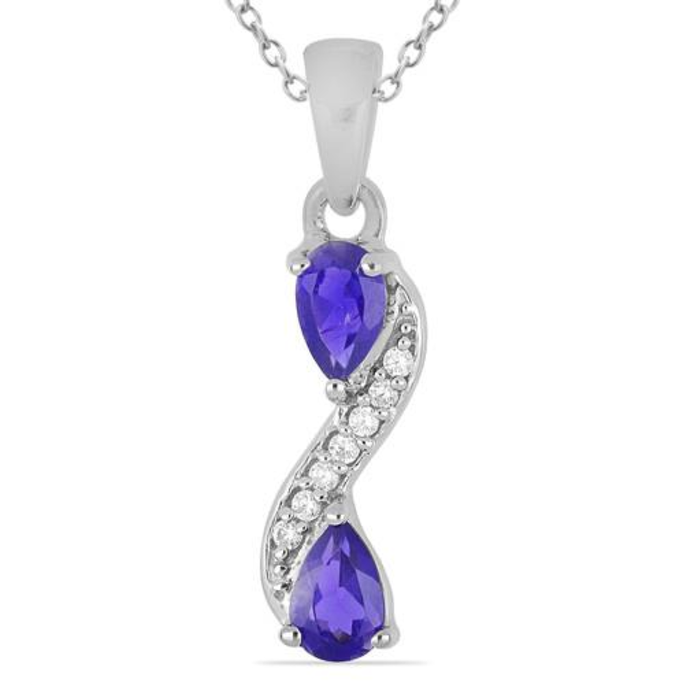 BUY STERLING SILVER NATURAL IOLITE GEMSTONE PENDANT